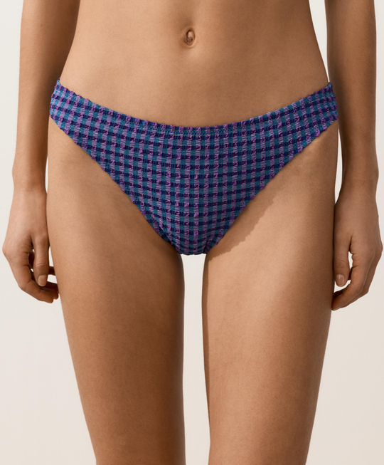 OYSHO Классические плавки бикини в клетку виши, темно-синий
