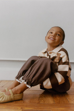 ZARA ТОЛСТОВКА ПОЛО В ПОЛОСКУ, КОРИЧНЕВЫЙ