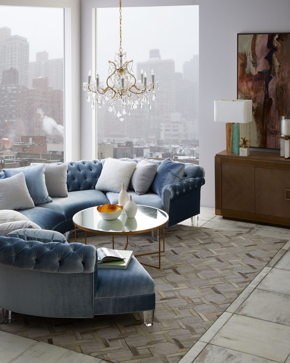 Золотой кофейный стол “Эшли”