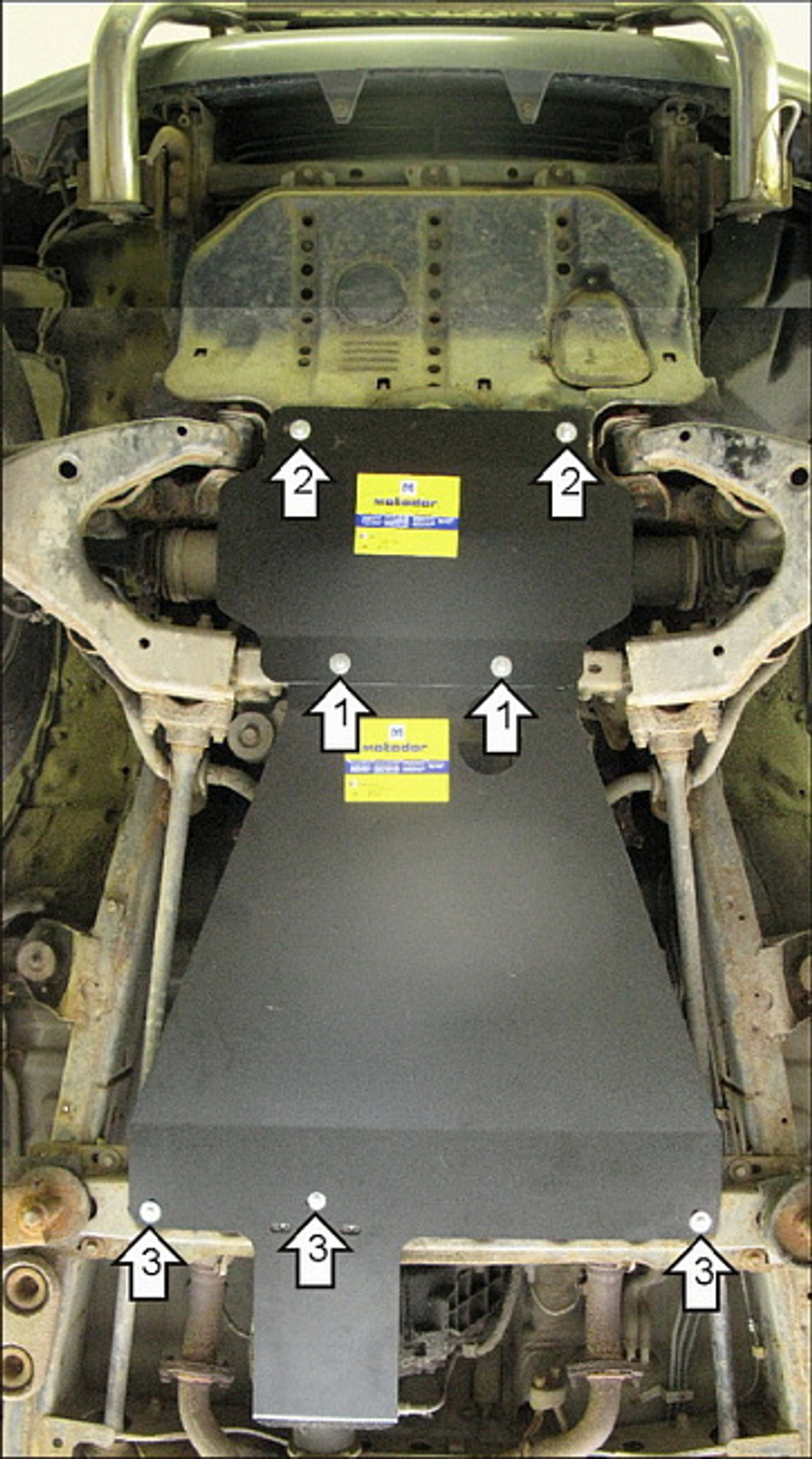 Защита стальная 3 мм Д, КПП Toyota Land Cruiser 100 MOTODOR.12507
