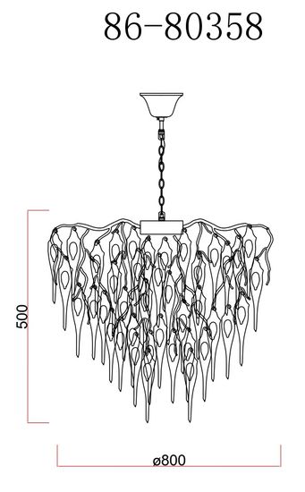 86-80358 Люстра круглая "Капли" d.80*h.50см, золото