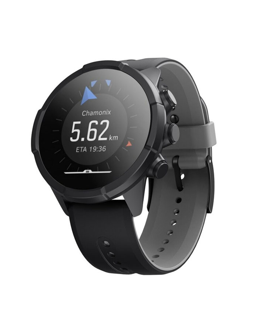 Ремешок 24 мм Elegant для Suuntu 9 Baro, Suuntu 7, Suuntu Spartan Sport силиконовый ( Черный / серый )