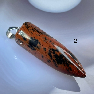 53956  Обсидиан коричневый Кулон Пуля 40мм