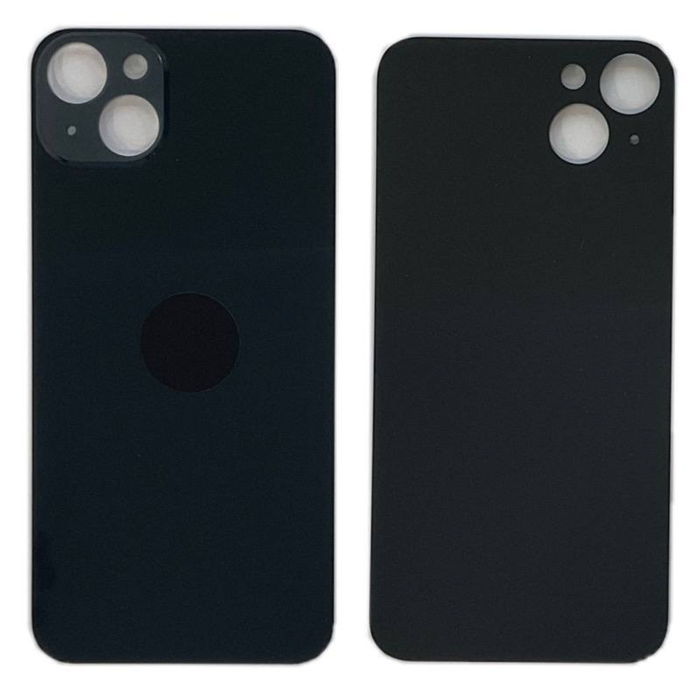 Задняя крышка для Apple iPhone 14 Plus Черный (стекло, широкий вырез под камеру)