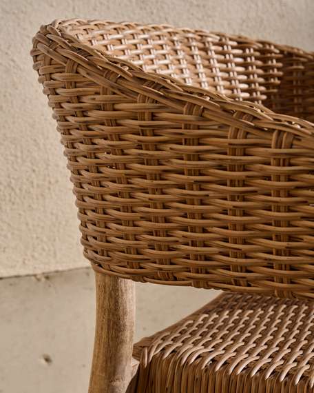 Плетеный стул Pola, массив эвкалипта, ротанг