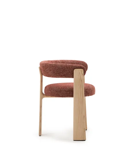 Стул Granite на 3 ножках, терракотовый шенилл, ножки светлый ясень