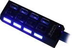 Smartbuy <SBHA-7304-B> 4-port USB3.0  Hub  с выключателями