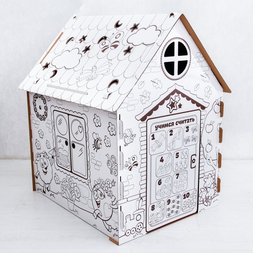 4178176 Дом из картона "Дом-раскраска", СМЕШАРИКИ