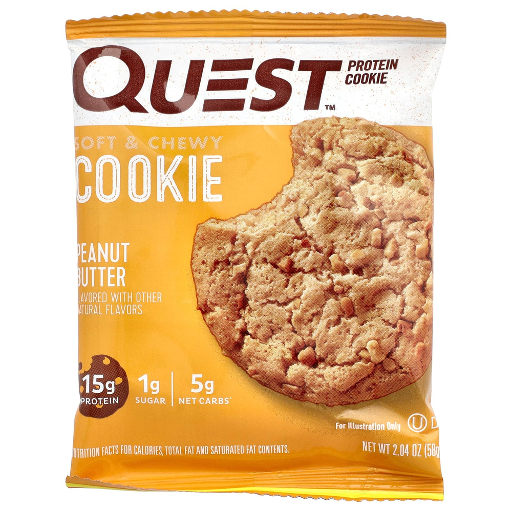 Quest Nutrition, Protein Cookie, арахисовая паста, 4 пакетика по 58 г (2,04 унции)