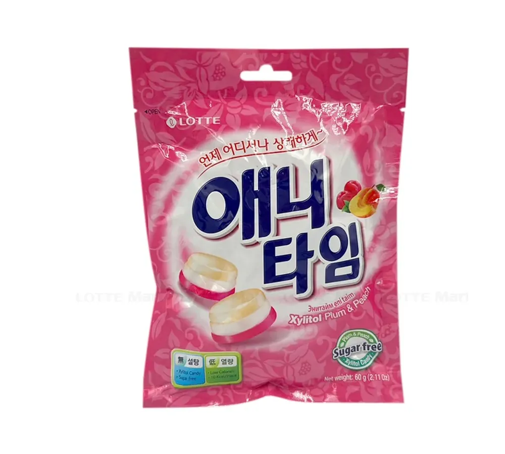 Карамель леденцовая с ксилитолом "Энитайм Слива/Персик" 60г