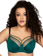 Бюстгальтер на косточках с вставками из сетки (Размер: 70E) (Цвет: синий)