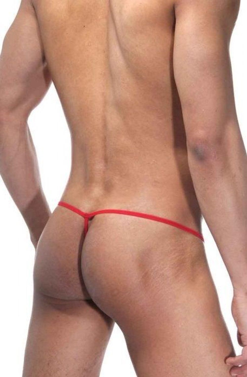 Мужские трусы-стринги с оригинальным гульфиком (Размер: S-M) (Цвет: красный)