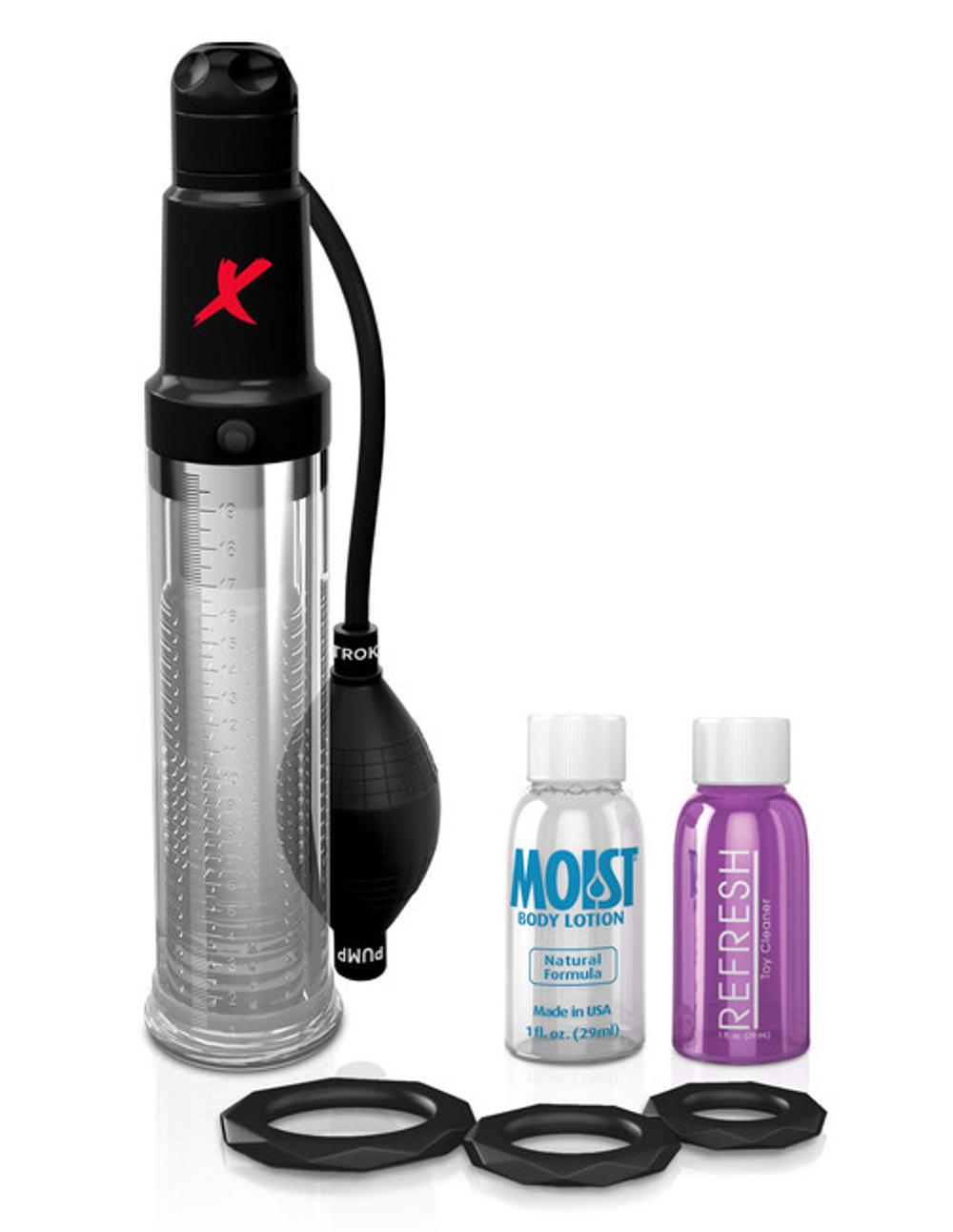 Вакуумная вибропомпа PDX Elite Suck-N-Pump Stroker (Цвет: прозрачный с черным)