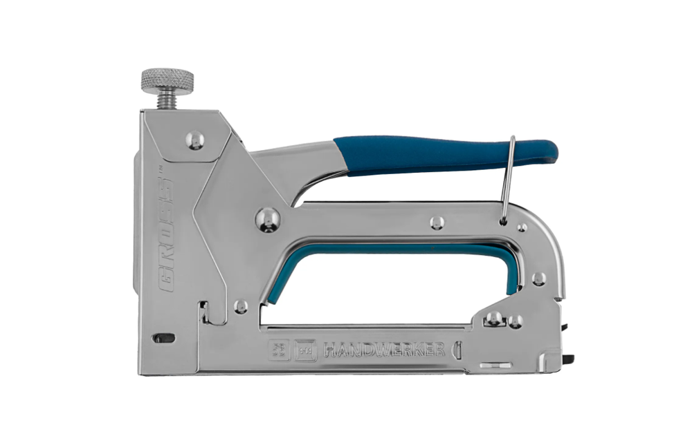 Степлер мебельный регулируемый Gross Handwerker стальной корпус, тип скобы 53, 4-14 мм 41000