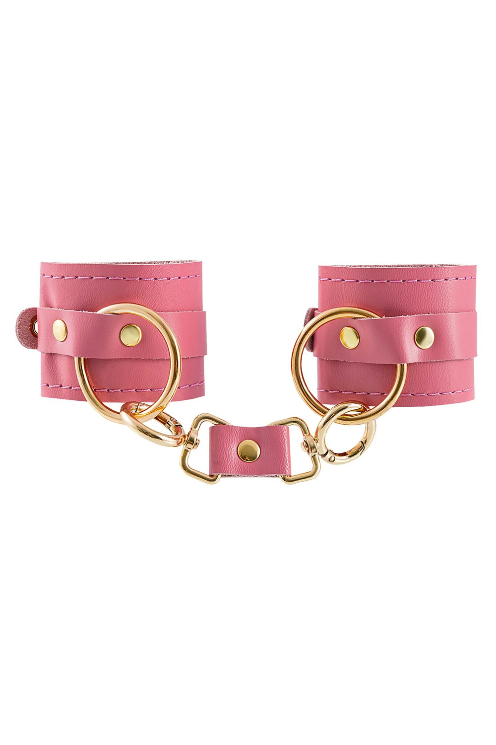 Наручники Pecado кожаные, розовые, однослойные, 2 карабина