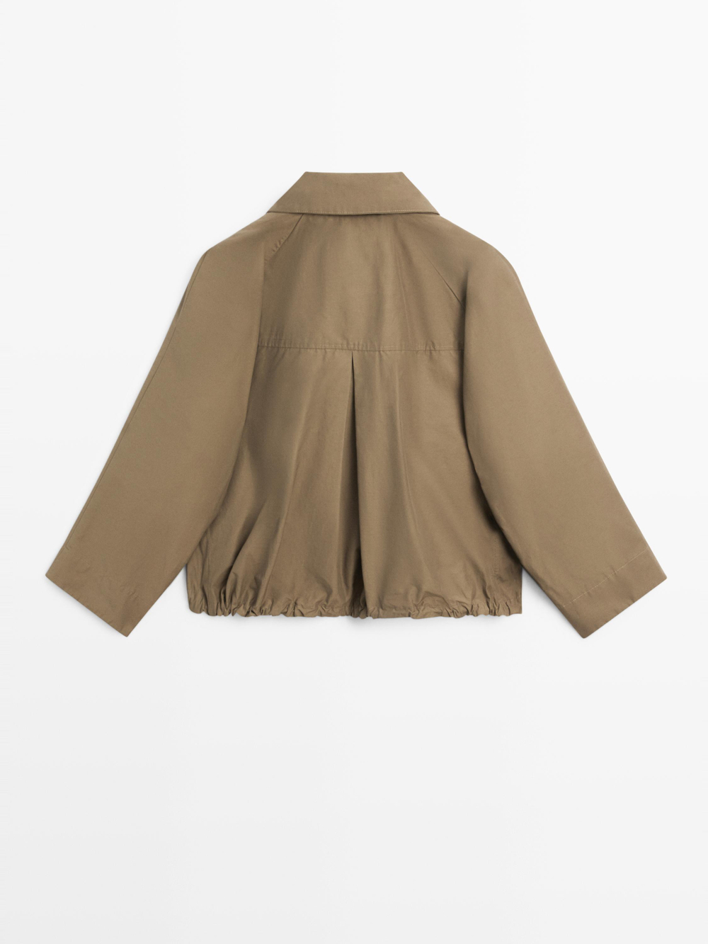 Massimo Dutti Бомбер с высоким воротником, темный хаки