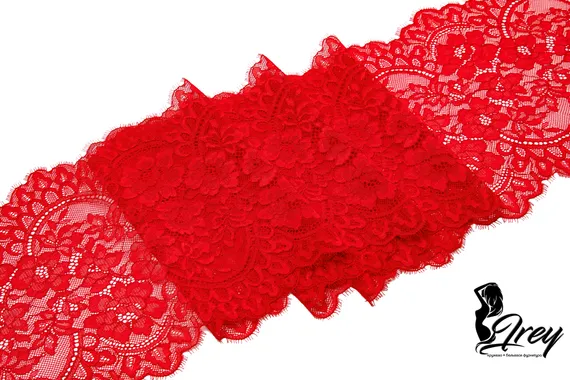 03-275 ОПТ Кружево эластичные реснички 23 см, красный 100