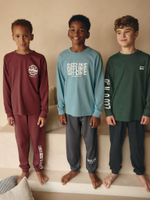 Пижама для мальчика Next K99-112, 3 шт., Бордовый, Зеленый, Голубой