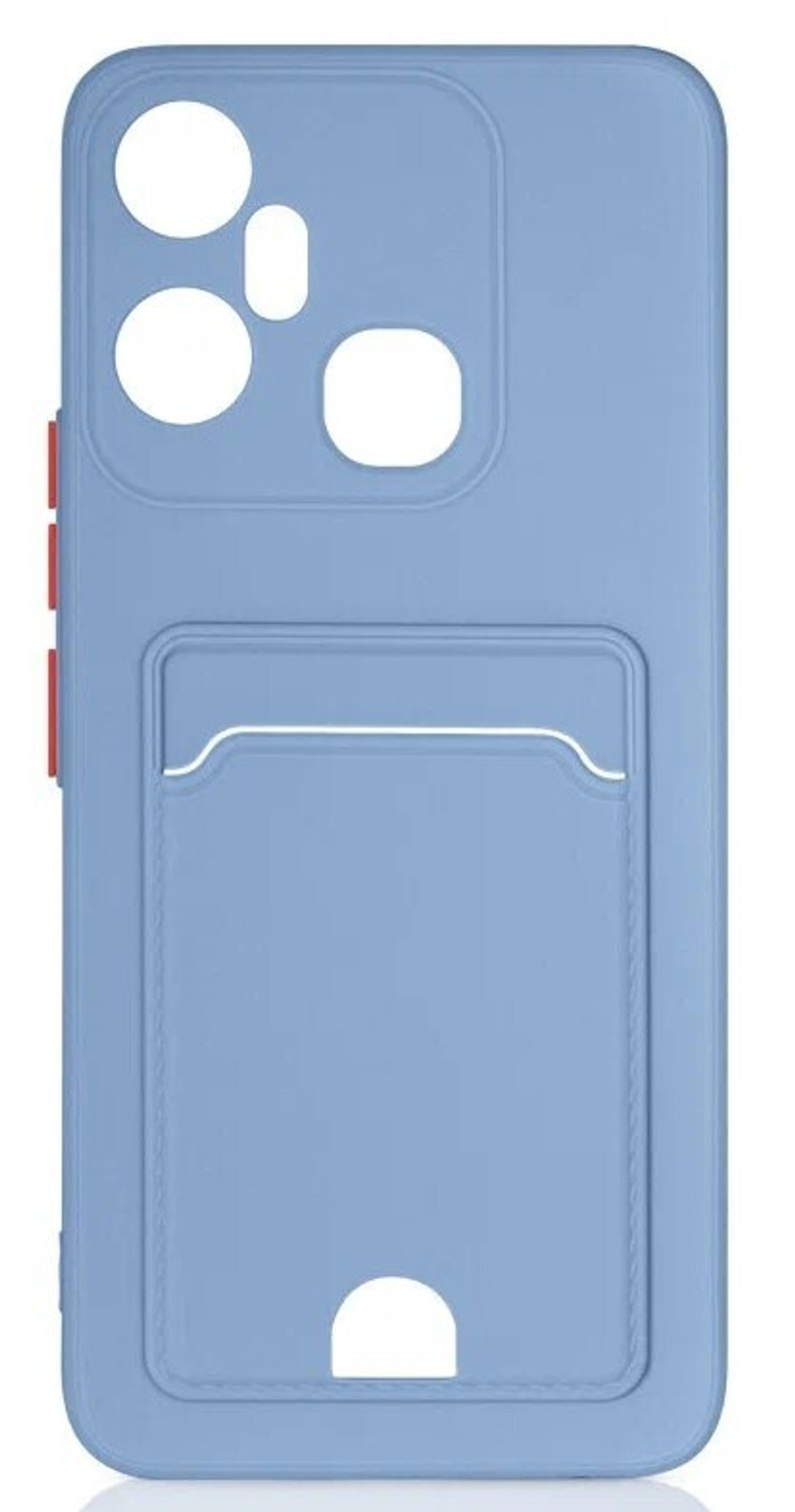 Силиконовый чехол с отделением для карт для Samsung Galaxy A04s/A13 gray/blue DF