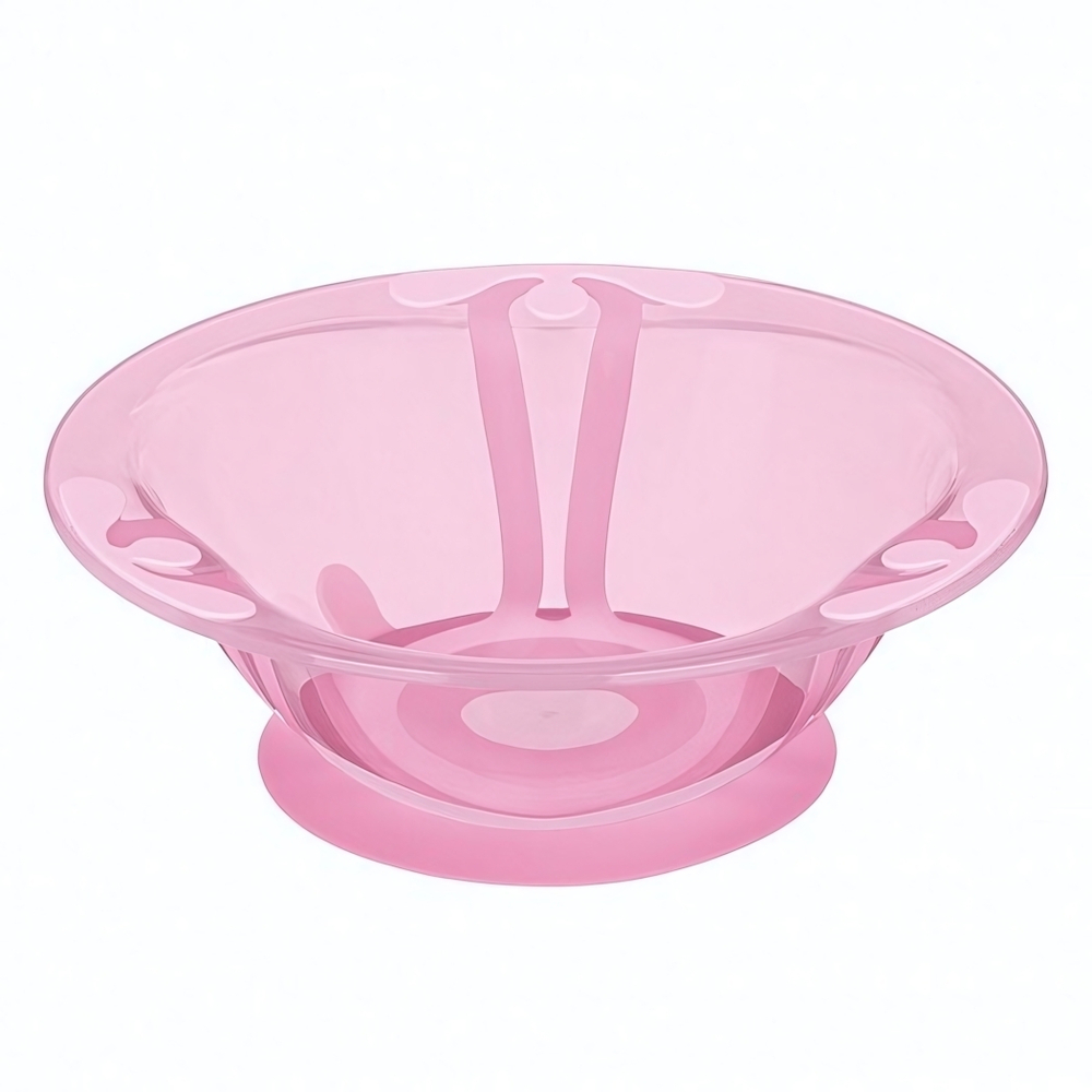 Тарелка детская глубокая на присосе 300мл (розовый)