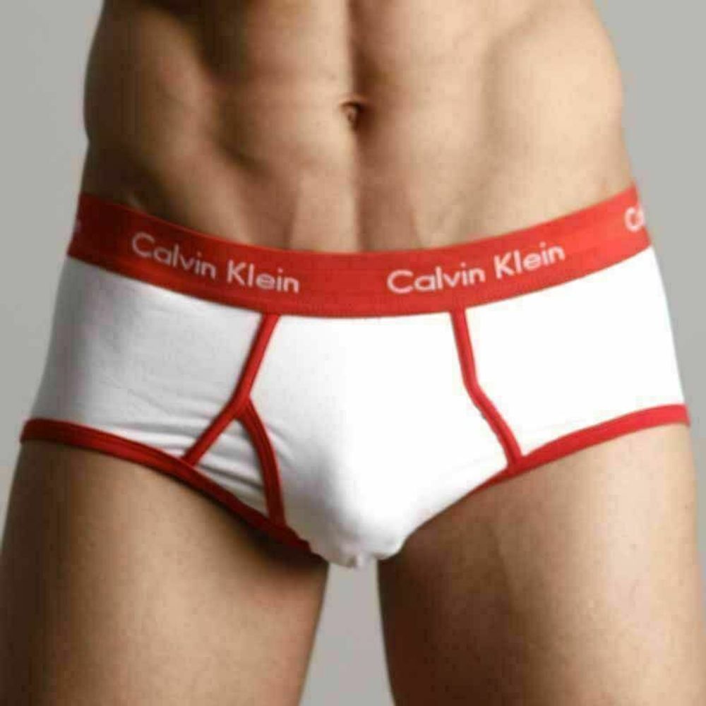 Мужские трусы брифы Calvin Klein 365 White Red Brief