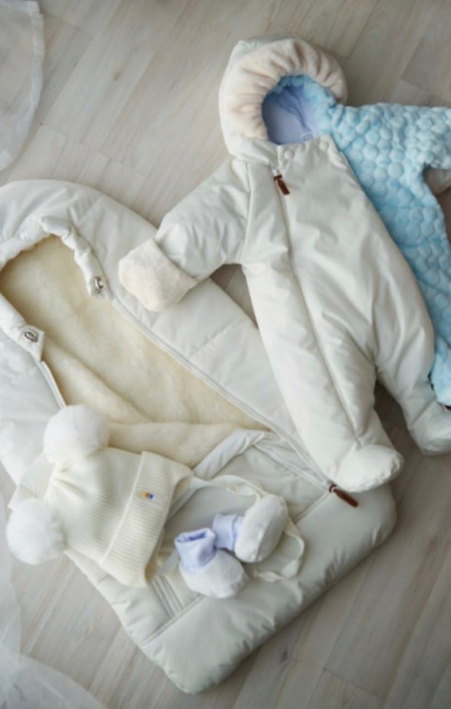 Комплект на выписку (зима, молочный)