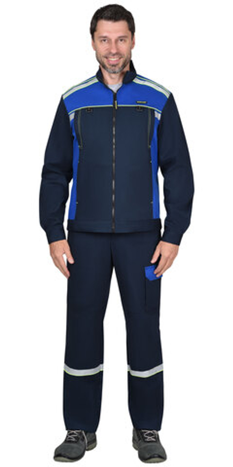 Костюм "Практик-Люкс-Росс"  куртка, п/к. т.синий с васильковым (ЧЗ)