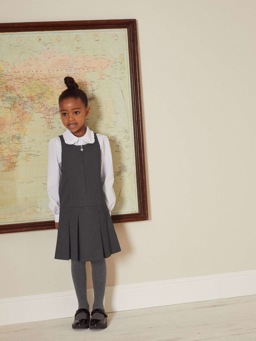 Сарафан школьный на молнии для девочки Next 311-160, Серый