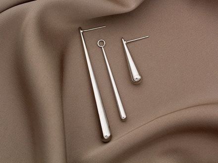 Серьги "Капли. Асимметрия", 60мм