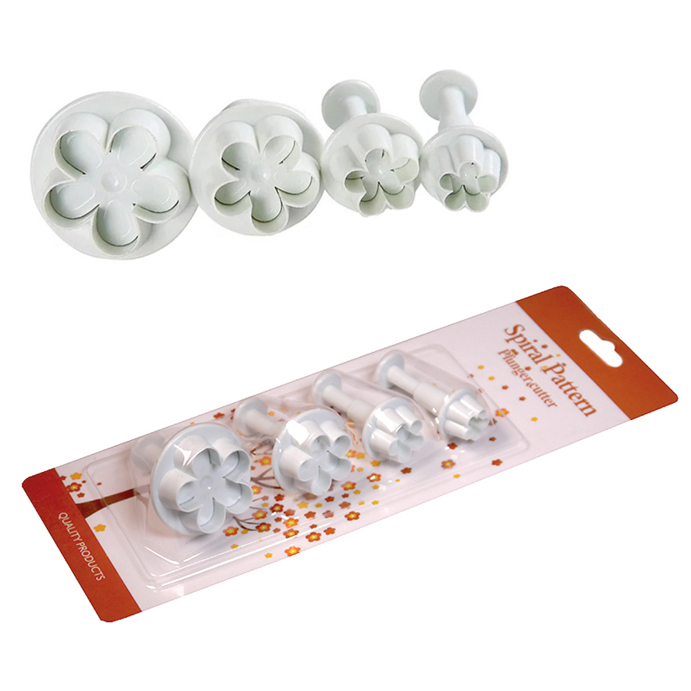 Вырубки с выталкивателем "Цветок Яблони" 4 шт (33, 25, 17, 14 мм)