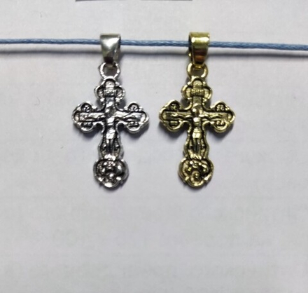 Крест нательный малый 23х13 мм: мельхиор, под серебро и золото (37224) (Сев)