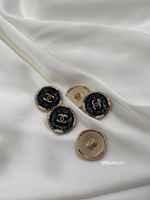Пуговицы Шан. черная эмаль с блестками