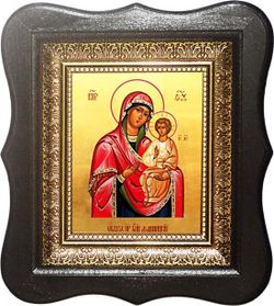 Домницкая Божья Матерь. Икона на холсте в малом киоте.