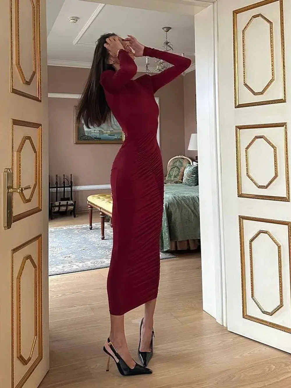 Платье Unique maxi, Бордовый