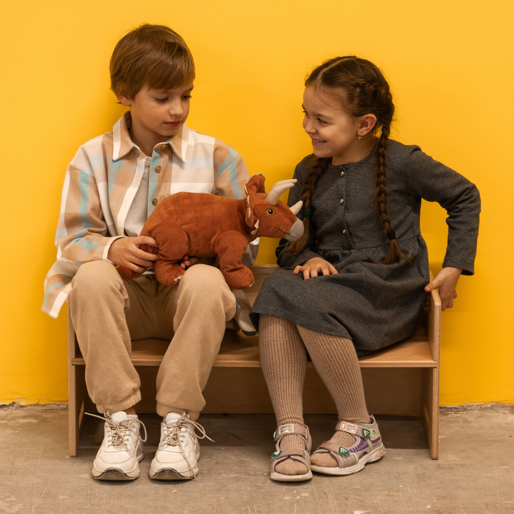 Стул перевертыш Чек, 74х34х34, растущий детский стол и стул 2в1 из фанеры березы, прозрачный лак