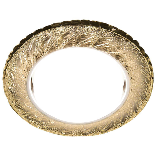 Встраиваемый точечный  светильник с LED подсветкой G330 CL прозрачный GX53+3W(LED WHITE) D118*38