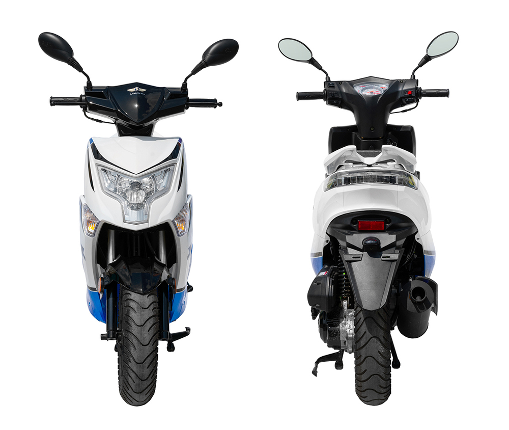 Скутер Regulmoto EAGLE 50 (колёса R12) Белый/синий
