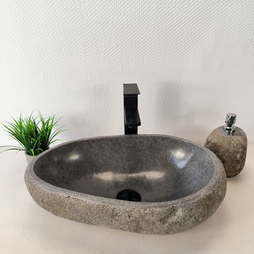 Раковина из речного камня RS-66015 51х33х15 из натурального камня