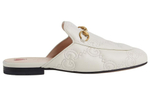 GUCCI Gucci Princetown Leather Elegant Party Style Baotou Slippers Women's White