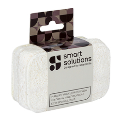 Набор губок для посуды из люфы и целлюлозы eco sponge, 2 шт.
