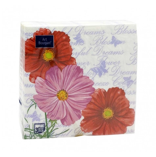 Салфетки бум DESNA BOUQUET 33*33 3сл Космея (20л)