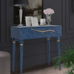 Консоль Арт Колор leaves Классик Голд Королевский синий