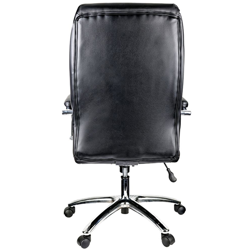 Кресло руководителя Helmi HL-E13 "Summit", рециклированная кожа черная, хром