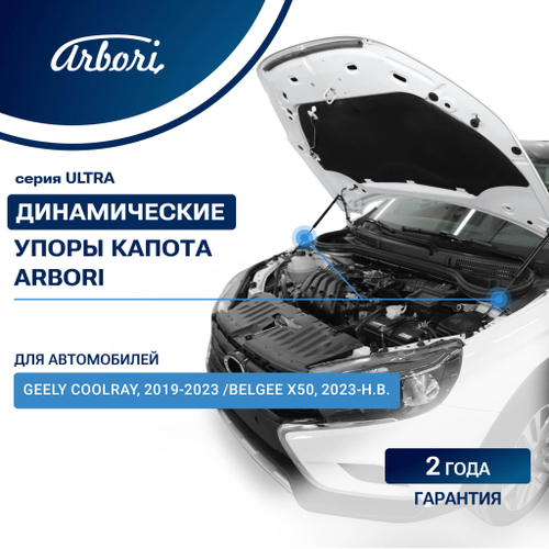 Упоры капота для Geely Coolray, 2019-2023, Belgee X50, 2023-, комплект  2 шт