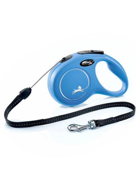 Поводок-рулетка Flexi New Classic S. Трос 8 м. для собак до 12 кг. Синий