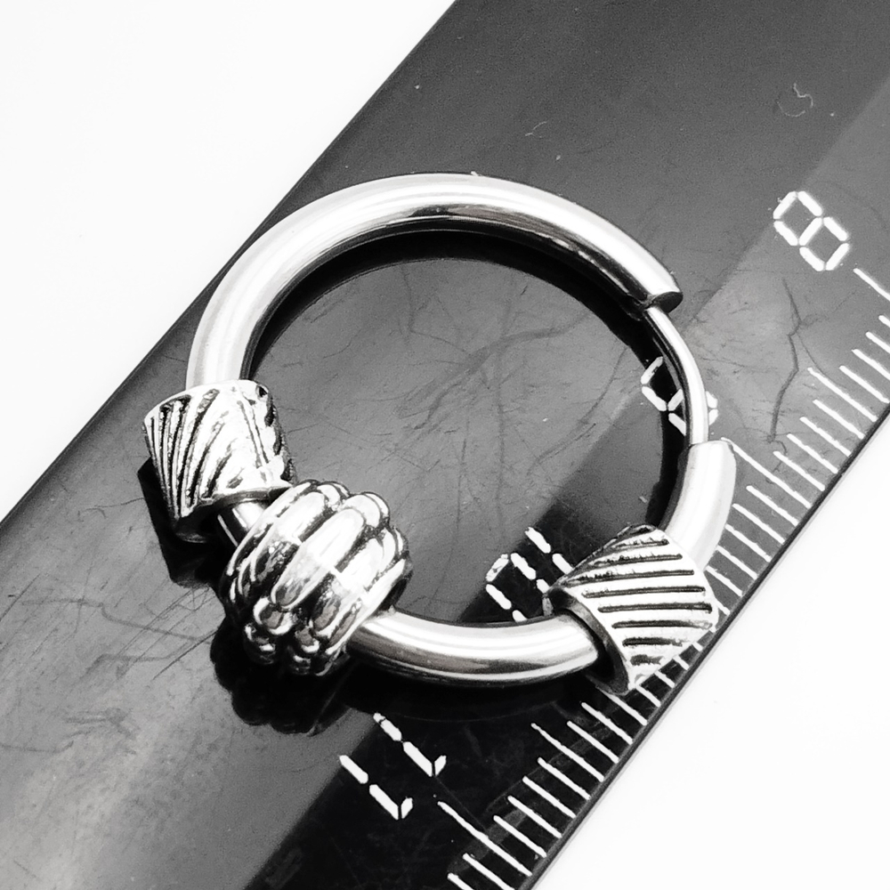 Серьга кольцо (1шт) 18мм для пирсинга уха. Медицинская сталь.