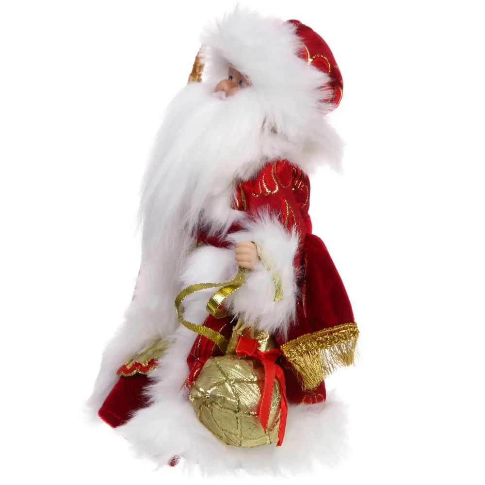 Дед Мороз «Новогодняя пьеса» 30 см в красной шубке