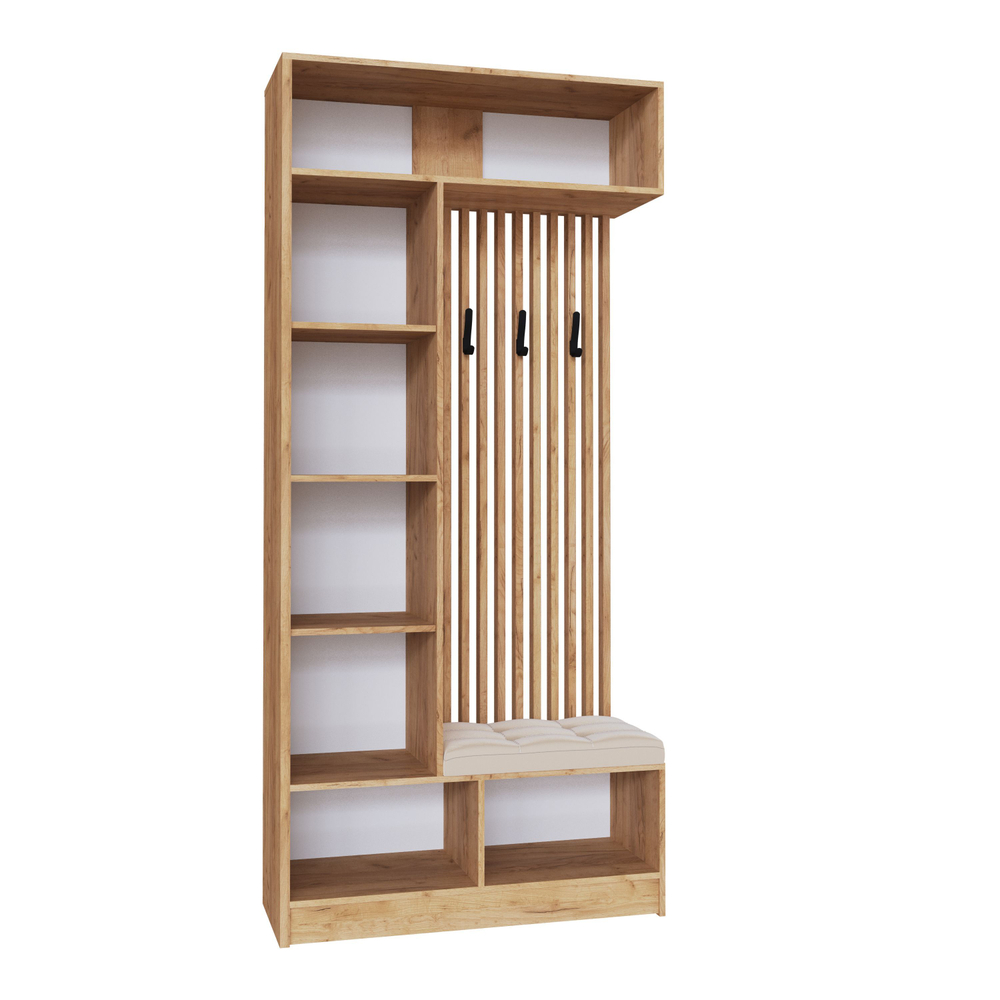 Прихожая Руэлла со шкафом платяным дуб крафт золотой/графит серый