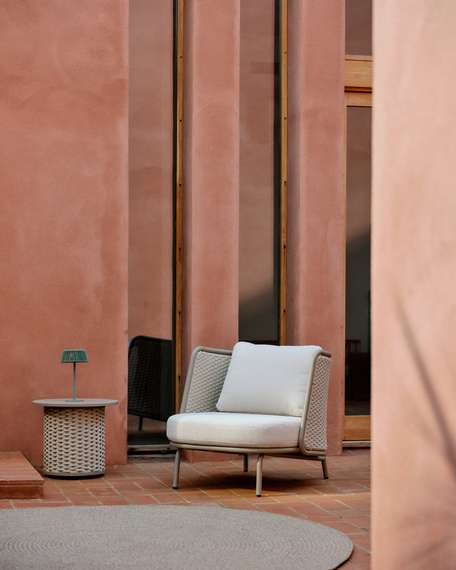 Уличное кресло Sedalis из алюминия и серо-коричневой веревки