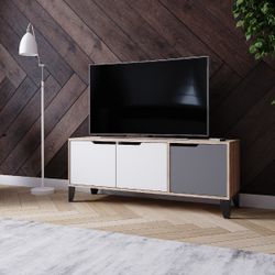 Тумба под ТВ ТВМ-4 (Дуб сонома/Графит+белый) 500х1250х380 мм МФ Микон